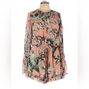 PatBO Botanica Ruffled Romper 10 Floral Boho Bell Sleeve Resort Vacation Outfit